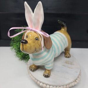 Blue Sky Easter Dachshund Doxie Easter Bunny Weiner DOG Heather Goldminc New